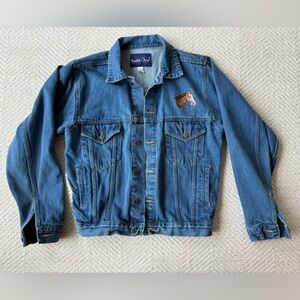 Vintage Paradise Point Denim Jacket Relaxed Fit with Horse Embroidery sz S